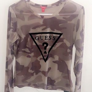 Army sheer Guess long sleeve shirt